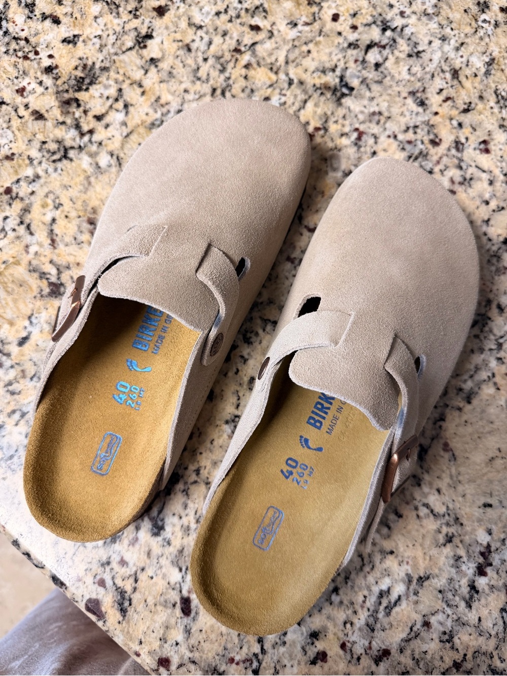 Birkenstock Women’s Suede Boston Clog - Beige